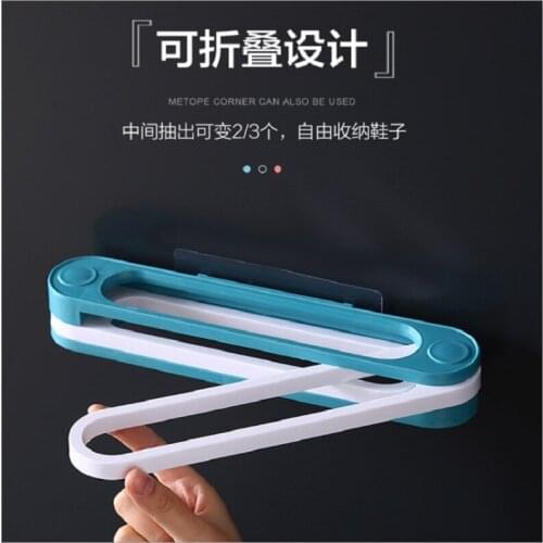 One-To-Three Folding Slippers Rack Bathroom Shoe Rack Toilet Three-In-One Wall-Mounted Shoe Rack Free Punch