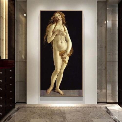 Portrait of Venus by Sandro Botticelli Canvas Paintings On the Wall Art Posters And Prints Sexy Nude Art Picture For Living Room
