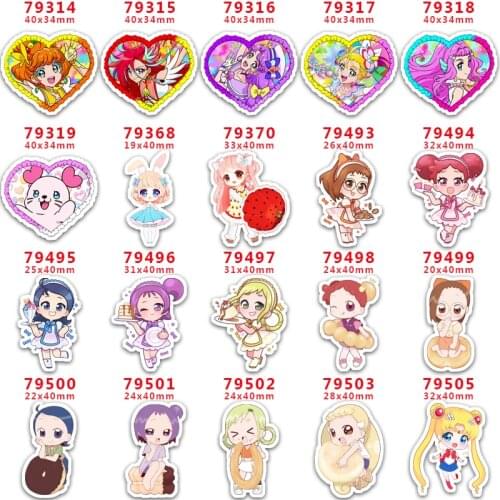 DIY Craft Supplies Sewing Accessories Cartoon Girl Printed Planar Resins Mold 30 Pieces. PR-79314