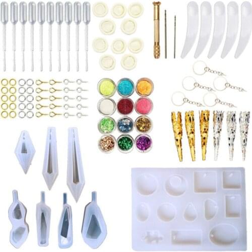 QIAOQIAO DIY Crystal pendulum Mold Pendant Jewelry Casting Molds Silicone Resin Jewelry Molds Set DIY Making Tool