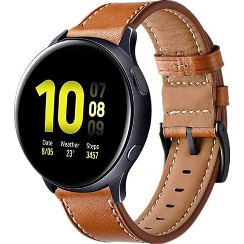 22mm 20mm Leather Strap For Samsung Galaxy Watch 3 45mm 41mm Amazfit GTR 2 Active 2 Strap For Huawei Watch GT 2 Gear S3 Band
