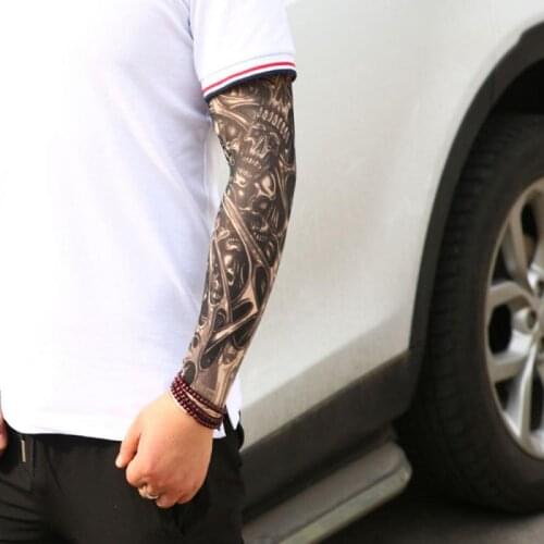 Tattoo Sleeve Printed Arm Sleeve Seamless Summer Sunscreen Warmers Tattoo Stitched Outdoor Riding Seamless Cool Arm Warmers