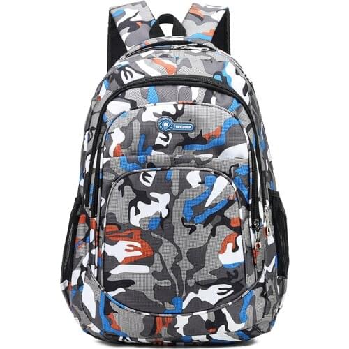 School Backpack Causual Camouflage Men Backpacks Travel Kids Schoolbags for Cool Boy Military School Bags for Teenage Boys Girls