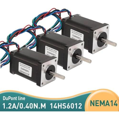 3pcs 4-lead Nema 14 Stepper Motor 60mm 1.2A 0.4Ncm 35 Motor Nema14 Stepper for DIY 3D Printer CNC XYZ