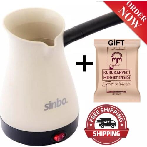 Sinbo Turkish Coffee Machine Electric Kettle Portable Coffee Maker Espresso Easy Portable Fast Wired 1000W 400ml 5 Cups Capacity