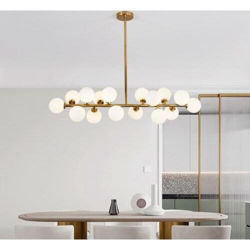 Modern DNA Glass Ball Chandelier Lighting Nordic Dinning Room Hanging Lights