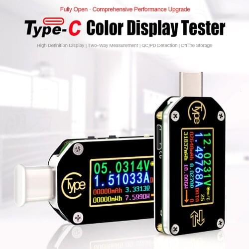 Type-C TC66/TC66C PD Trigger USB-C Voltmeter Ammeter Voltage 2 Way Current Meter Multimeter PD Charger Battery USB Tester