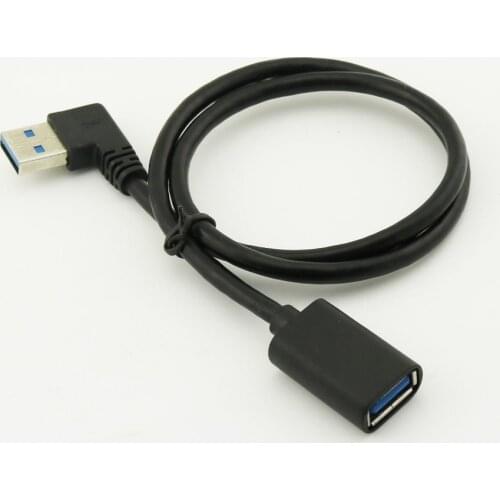 1pcs USB 3.0 Right Angle A Male to USB 3.0 A Female M/F Extension Data Cable 50cm