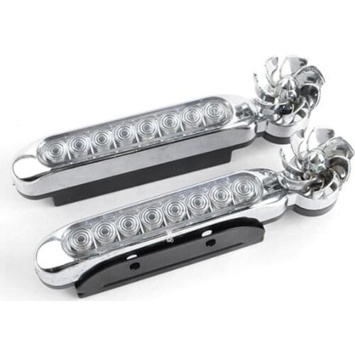 Car Daytime Running Lights No Need External Power Supply LED Wind Powered Vehicle Lights with Rotation Fan Car Lamp