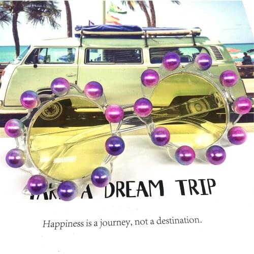 ZAOLIHU Baby Rainbow Pearl Sunglasses Small Round Kids Eyewear UV400 Summer Sun Glasses Luxury Diamond Children Eyeglasses Gafas