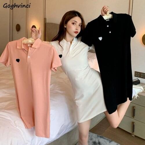 Dresses Women 3 Colors Slim Simple Female Summer Tunic Temperament Stylish Embroidery Basic Solid New Arrival Mini Vestidos Kpop