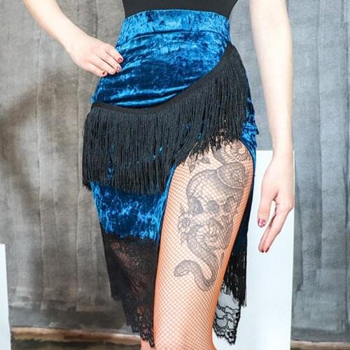 2021 New Latin Dance Dress Women Skirt TL636 Tassel Patchwork Design Dancing Dresses Latin Dance Costume Latina Dress