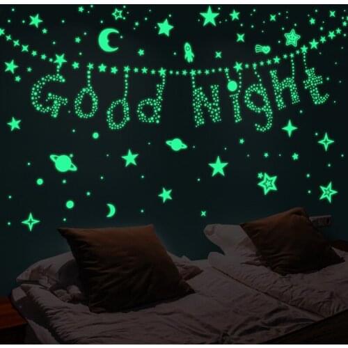 1pc Fluorescent Wall Sticker Glow In Dark Decal Stickers Stars Dots Bubble 3D Bedroom Ornament Luminous DIY Kids Room Decor