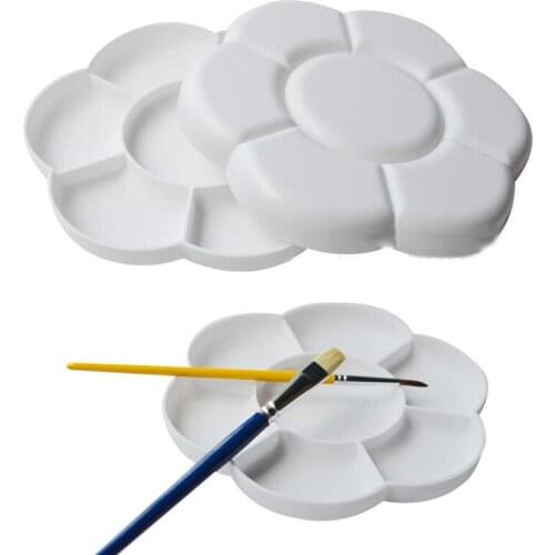 Watercolor Paint Palette Plastic Art Paint Drawing Tray Color Palette Oil Watercolour Art Painting Pallet 1pc 7 Grids