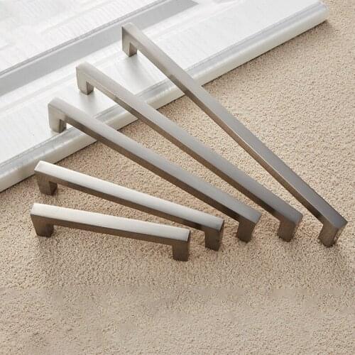 Aluminum Alloy Kitchen Door Handles Cabinet Handles Drawer Knobs Wardrobe Door Handles Brushed Modern Style Hardware