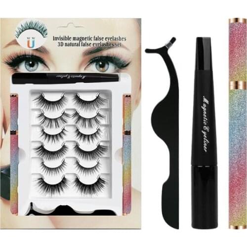 12Set/Lot Invisible Magnet Suction Eyelash Natural Self Adhesive Adsorption False Magnetic Liquid Eyeliner Glue Free HA2310