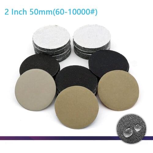 2 Inch Round Abrasive Sandpaper 50mm Wet And Dry Grinding 60-10000 Grit Flocking Disc Sandpaper Used For Antique Polishing