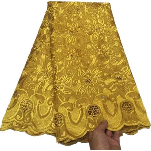 2021 High Quality African Lace Fabric Embroidery Swiss French Tulle Pure Cotton 5 yards Wedding Party Dress YC-140