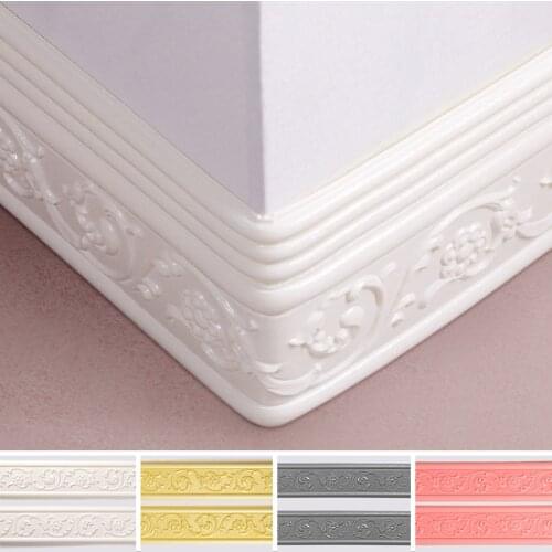 3D Self Adhesive Foam Wall Stickers Waterproof Baseboard Wallpaper Wall Edge Strip Waist Line Skirting Border Sticker Home Decor
