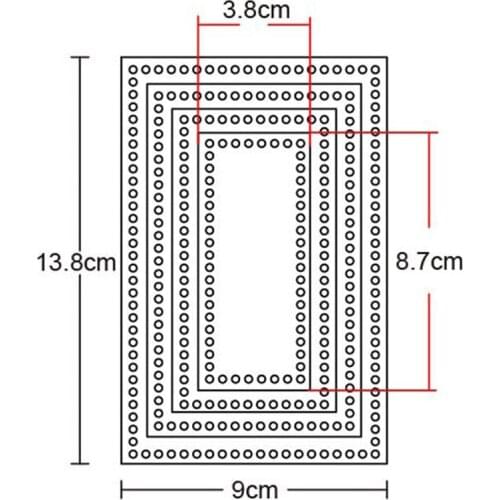 4pcs Rectangle Photo Frame Metal Cutting Dies Stencil dies Scrapbooking Decoration Embossing die cut Album Paper Card Craft dies
