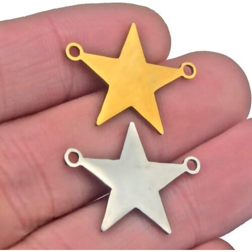 5pcs Stainless Steel Necklace for Women Lovers Gold /Steel Color Pentacle Pentagram Pendant Necklace Engagement Jewelry Wicca