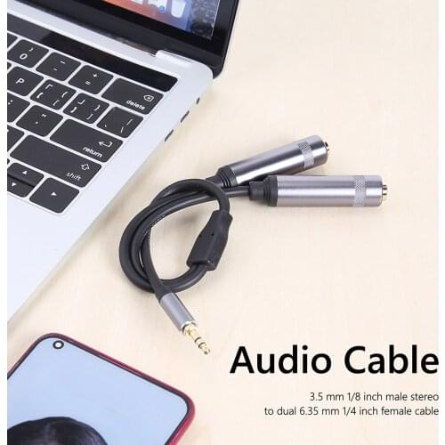 0.3M Black Robotsky Jack 3.5mm to 6.35mm Adapter Audio Cable For Mixer Amplifier CD-Player Speaker 6.35mm 3.5 Splitter Jack Male