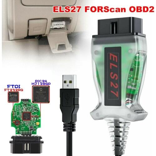 ELS27 FORScan V2.3.7 OBD2 Car Diagnostic Cable PIC24HJ128GP FTDI Mircochip Multi Language Scanner Code Reader For Mazda 3 CX5 6