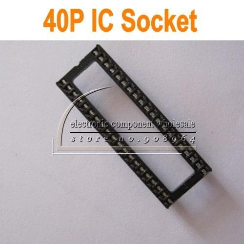 Free Shipping 100pcs/lot IC Socket 40P 40 PIN DIP IC Sockets Adaptor Solder Type Wide Wide body