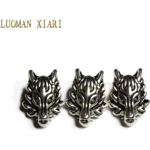 Wholesale 10pcs/20pcs Lot Vintage Silvery Dragon Head Beads Spacers Beads Charms DIY For Jewelry Making Bracelet 13*18 mm