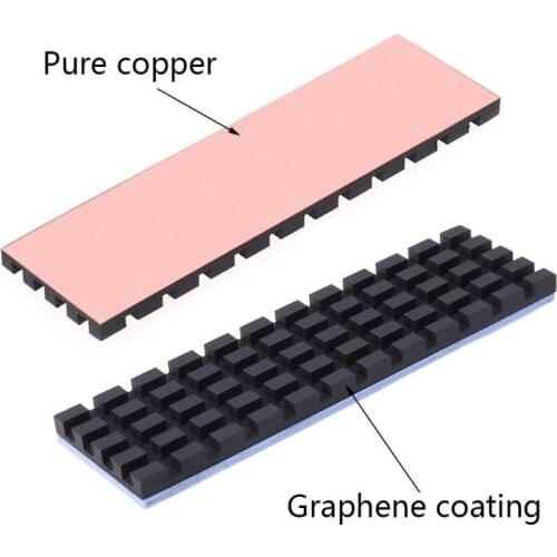 Pure Copper Graphene Heatsink M.2 NGFF 2280 PCI-E NVME SSD Thermal Pad Cooler