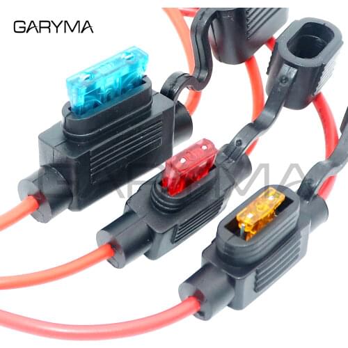 Waterproof 32V Mini Small Medium Auto Fuse Holder 18/1614/12/10AWG and Car Blade Fuse 2A 3A 5A 7.5A 10A 15A 20A 25A 30A 35A 40A