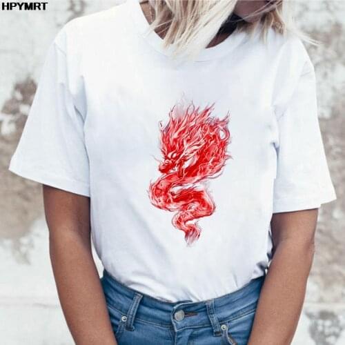 Harajuku Graphics T Shirt Women Cool dragon Printed Short sleeve T-shirt Fashion Summer Tshirt Korean Tops Tees Female Clothing