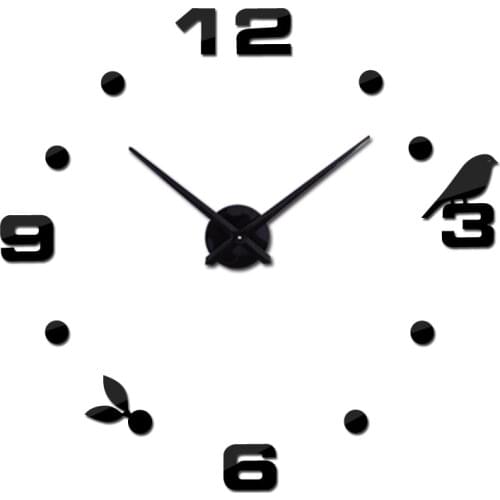 Hot sale diy acrylic mirror large home decoration quartz wall clocks watch living room circular creative Stickers