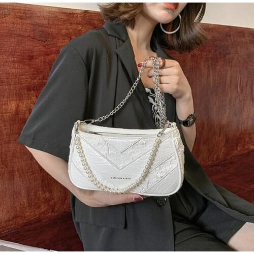 Pear Handle Underarm Bag 2021 white New PU Leather Womens Designer Handbag Luxury Brand Shoulder Messenger Bag Purses