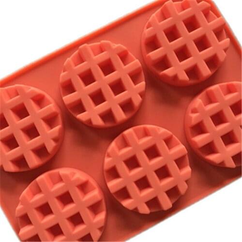 Baking Pastry Tools 6 Round Waffle Muffin Cake Mold Bakeware Silicone Accessories Cookies Practical Kitchen Artifact Product