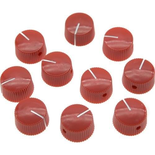 KAISH 10pcs Red Vintage Style Barrel Guitar AMP Knob Amplifier Knobs