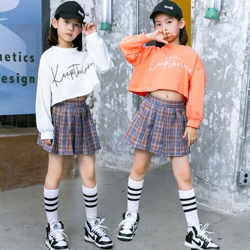 Modern Childrens Hip Hop Jazz Dance Competition Ballroom Costume For Girls Street Dancing Clothes Kids Stage Performance Outfit
