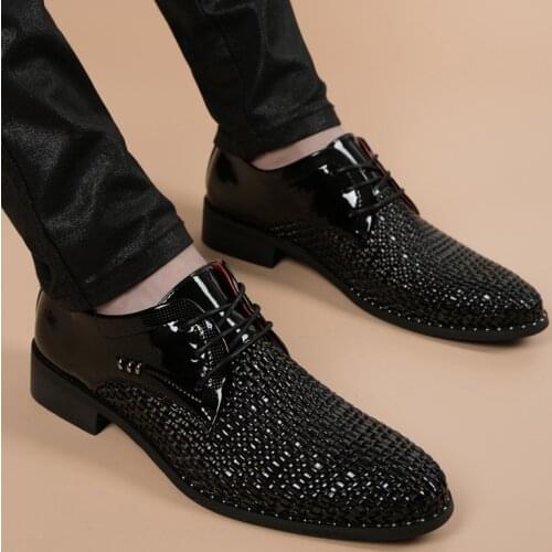 Leather Mens Fashion Business Office Dress Shoes Italian Oxfords Derby Shoes Pointed Toe Wedding Party Formal Oxfords