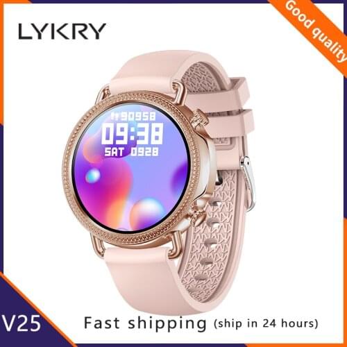 LYKRY V25 Smart Watch 1.28 inch HD Screen IP67 Waterproof Men Womans Watches Body Temperature Heart Rate For Android ios Pk V23