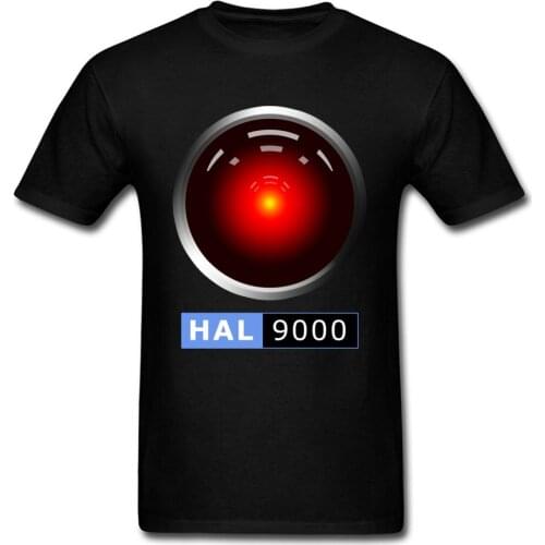 Men Top T-shirts HAL 9000 T Shirt Geek Movie Tshirt 3D Printed Tees Creative Design Male Clothes Cotton Fabric Black Wholesale