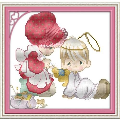 Sew and mend cross stitch kit 14ct 11ct count print canvas stitches embroidery DIY handmade needlework plus