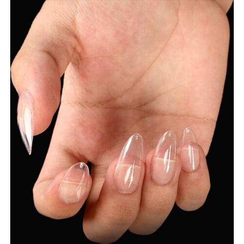 Ake nail Tips 100/500PCS Design Artificial False Nails Transparent Stiletto Full Cover Acrylic UV Gel Nail Polish Manicure Tools