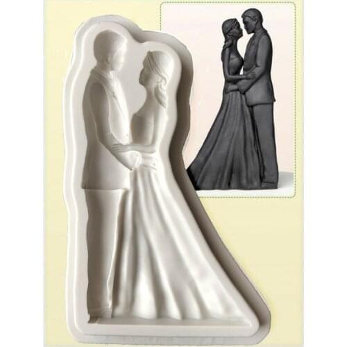 Bride & groom Fondant Decorating Wedding Cake Silicone Mold Sugarpaste Candy Chocolate Gumpaste Clay Mould