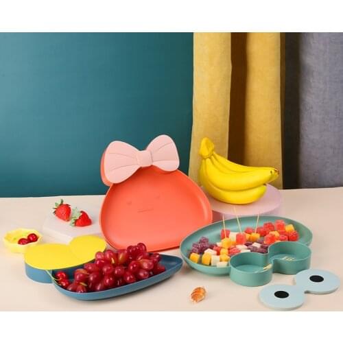 New Cute Candy Plate Animal Shape Fruit Food Tray Snack Dish Fruit Dry Food Plate Household Division Plastic Serving Plate For H