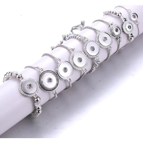 New Fashion Adjustable Chain Bracelets Metal Snap Bracelet Fit 18MM /12MM Snap Buttons DIY Snap Jewelry For Women