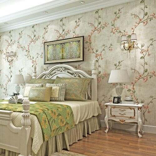American Style Non woven Wall Papers Home Decor Flower Bedroom Living Room Wallpaper Roll