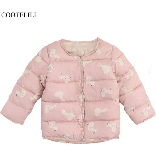 COOTELILI Solid Warm Kids Jacket For Girls Clothes Winter Outerwear & Coats Girls Jacket Casual Baby Girl Parkas Clothing
