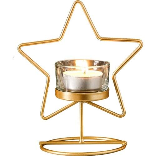 Xmas tree five-pointed star Candlestick Flower pot Vase Wedding Home Decoration Candle Holders Bedroom Room Decor Christmas gift