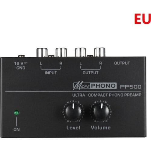29ED PP500 Phono Preamp Preamplifier with Level Volume Controls RCA Input Output 1/4" TRS Output Interfaces for LP Vinyl
