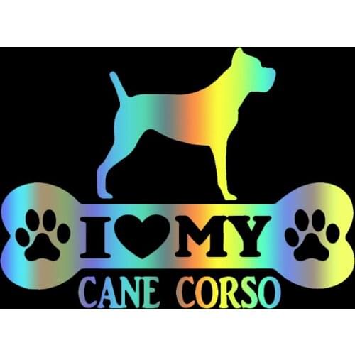 S51255 Various Sizes/Colors Car Stickers Vinyl Decal Funny I Love My Cane Corso Bone Motorcycle Decorative Accessories Creative